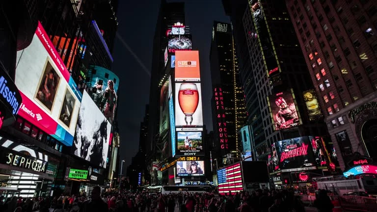 DOOH marketplace — Times Square at night