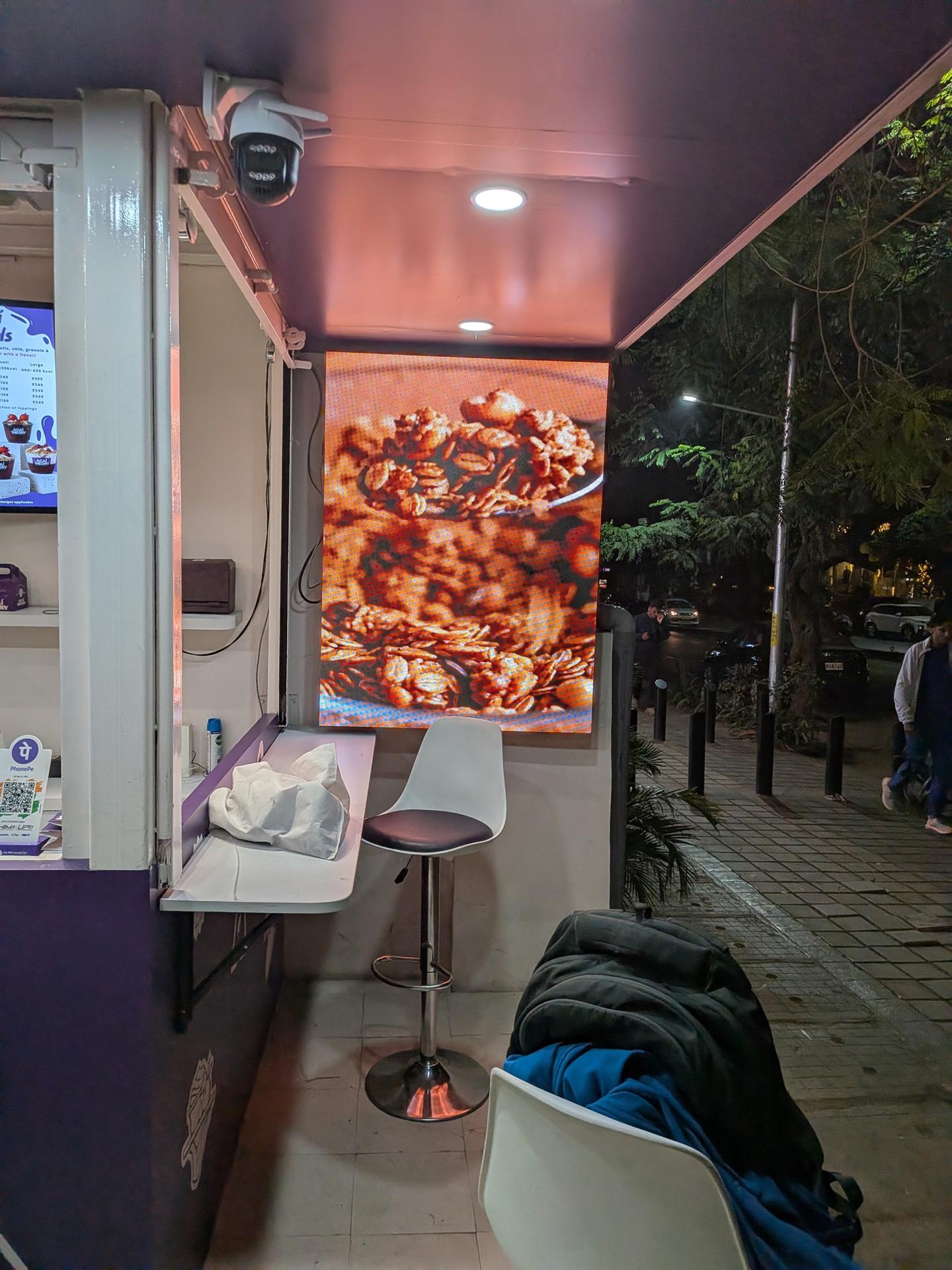 Active LED display: a direct-view PixelSpot LED wall installed in Bengaluru, every pixel its own light source