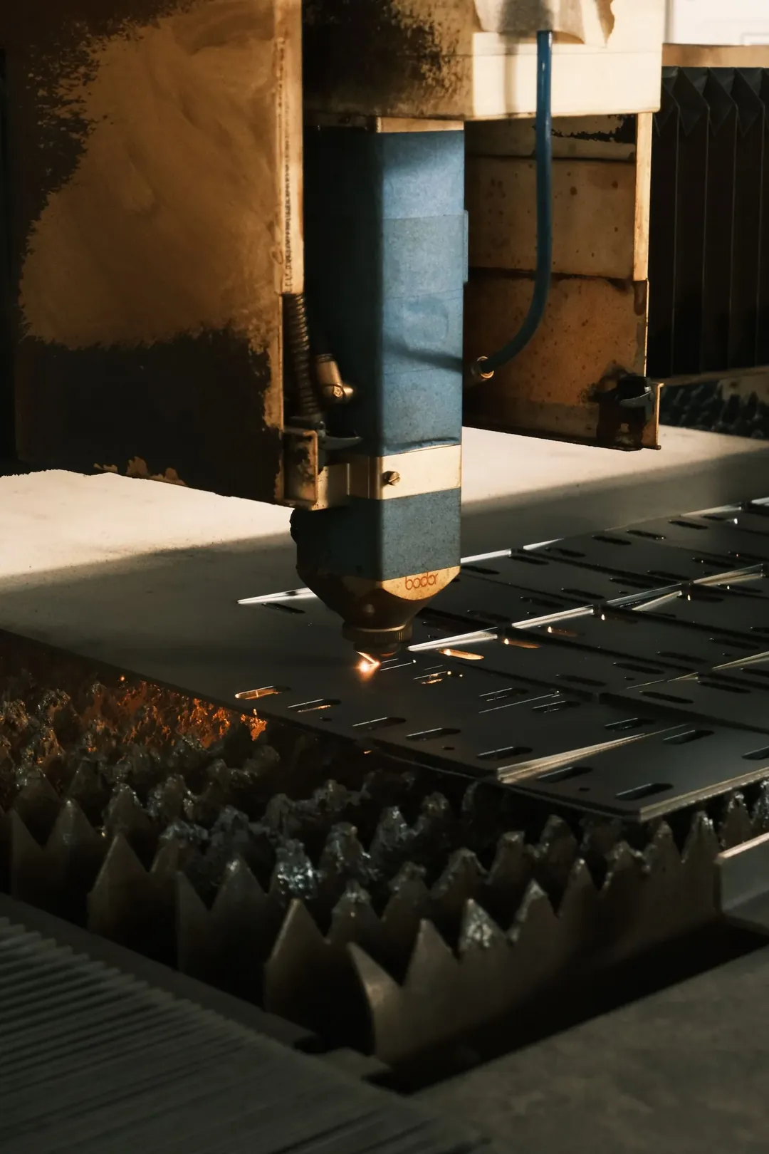 Laser cutting of sheet metal for LED wall cabinets and mounting frames