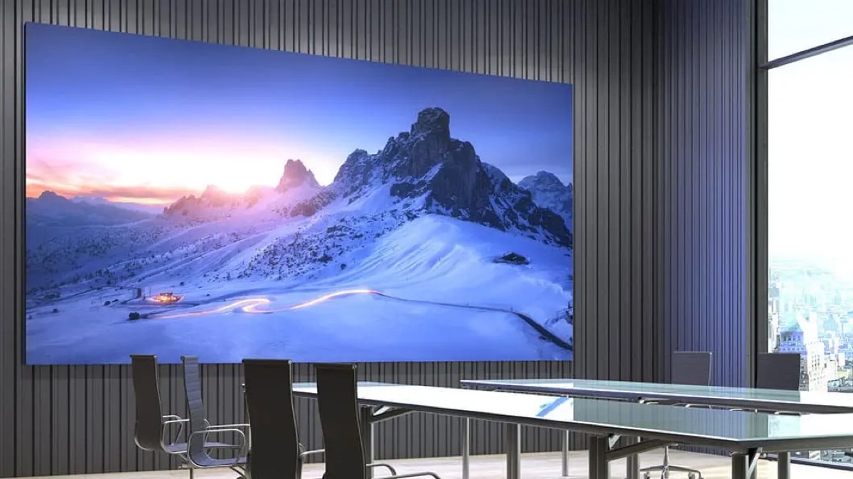 LED video wall installation in a Bangalore corporate lobby